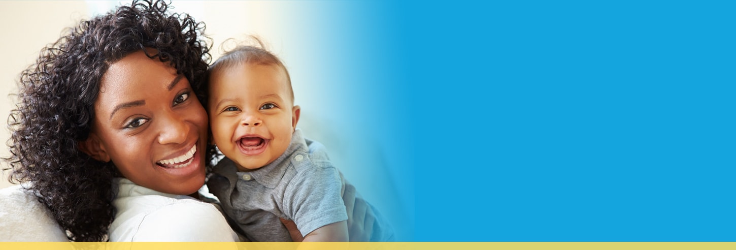 Mother and child smiling